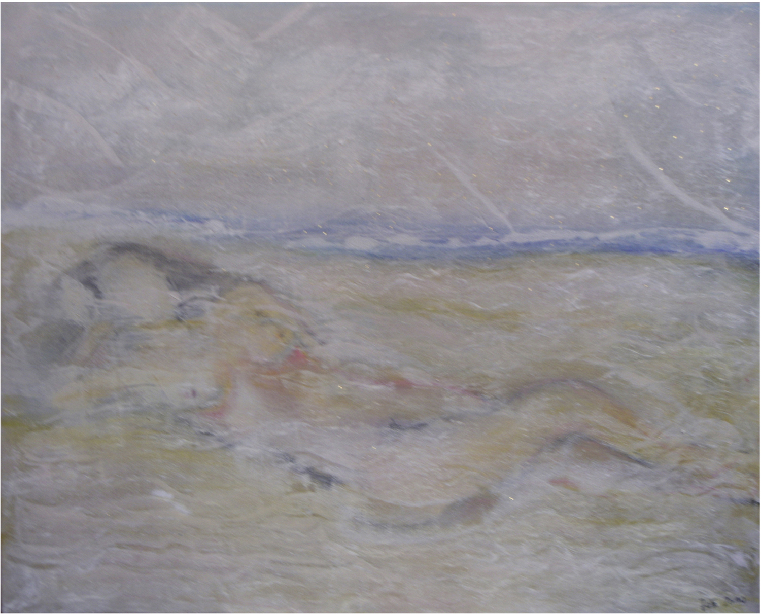 Im Sande verlaufen 2010<br />Aquarell auf Leinwand | 40 x 50cm<br />Kaufpreis: 250,00€