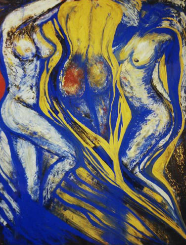 Triofemale 1997<br />Mixed media on canvas | 120 x 155cm<br />Price: 2000,00€